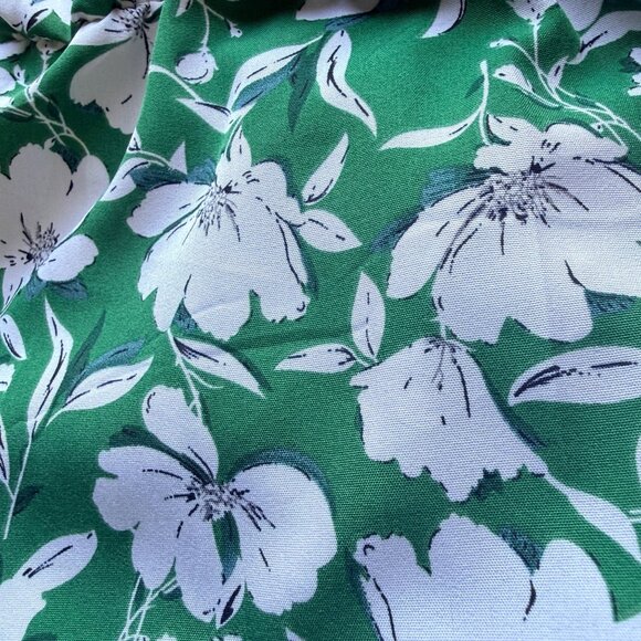 Keluummi Dress Womens 22 Green Floral V Neck Elbow Sleeve Midi Summer - Picture 4 of 8